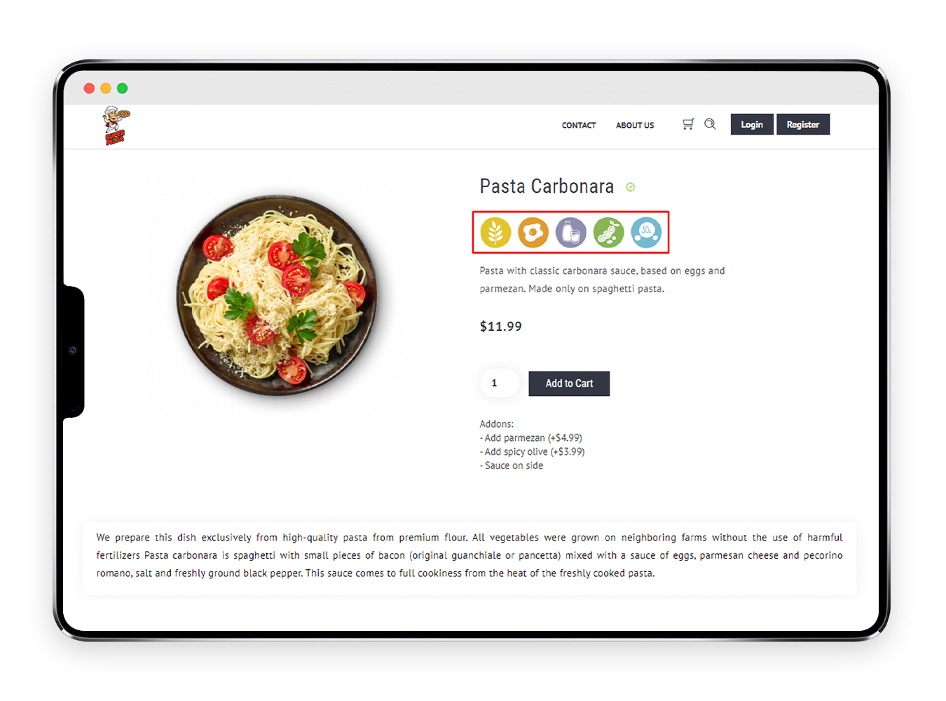 Create your ordering page